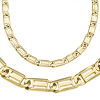 14K Yellow Gold Solid Link Chain & Matching Bracelet  8.0 mm - SKU:11-7