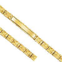 14K Solid Yellow Gold Men's Nugget ID Plate Bracelet. 8.20 mm Wide, 7.25" Inches Long. 17. 0 grams - SKU:110-8