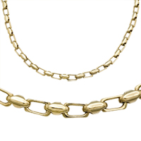 14K Yellow Gold Solid Bullet Chain & Matching Bracelet 5.0 mm - SKU:13-6