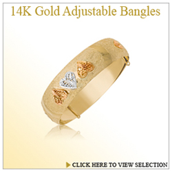 14K Gold Adjustable Bangles