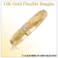 14K Gold Flexible Bangles