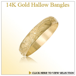 14K Gold Hallow Bangles