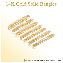 14K Gold Solid Bangles