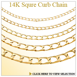 14K Square Curb Chain