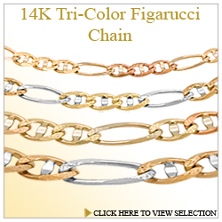 14K Tri-Color Figarucci Chain