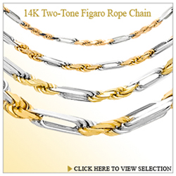 14K  Two-Tone Figaro Rope Chain