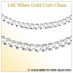 14K White Gold Curb Chain