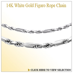14K White Gold Figaro Rope Chain