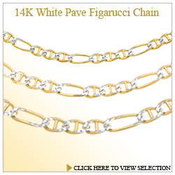 14K White Pave Figarucci Chain