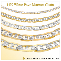 14K White Pave Mariner Chain