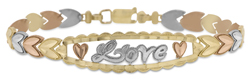 14K Tri-Color "Amor" Bracelet - SKU:175-08