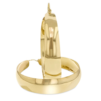 Ladies14K Yellow Gold Hi Polish Laser / Diamond cut Bangle Earrings 53.0mm in Diameter- SKU:208-11