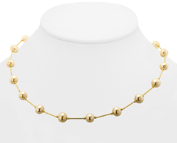 14K Yellow Gold Cultured Freshwater Pearl Necklace - SKU:261-05