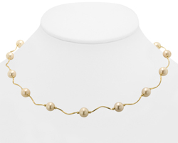 14K Yellow Gold Cultured Freshwater Pearl Necklace - SKU:261-06