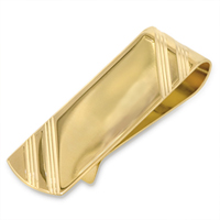14K Solid Yellow Gold Money Clip 14.0mm Wide - SKU:325-19