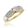 14K Yellow Gold Diamond Solitaire With Side Pave Setting 0.75ct. Tdw  - SKU:337-10