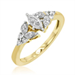 Ladies 14K Yellow Gold Marquise & Round Diamond Ring 0.76ct. tdw   - SKU:337-18
