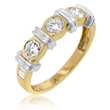 Ladies 14K Two Tone Gold Baguette & Round Diamond Ring 0.75ct.tdw- SKU:337-40