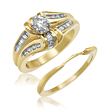 Ladies 14K Yellow Gold Two Piece Engagement Ring 0.50ct. Tdw  - SKU:338-14