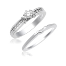 Ladies 14K White Gold Two Piece Engagement Ring 0.37ct. Tdw  - SKU:338-29