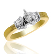 Ladies 14K Yellow Gold Two Piece Engagement Ring With 0.25ct. Marquise Center Stone 0.50ct. Tdw  - SKU:338-32