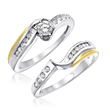 Ladies 14K White & Yellow Gold Two Piece Engagement Ring 0.50ct. Tdw  - SKU:338-09