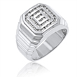 Men's 14K White Gold Ring With Channel Set Round Diamonds 0.65ct.  - SKU:340-02