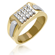 Men's 14K Two-Tone Ring With Channel Set Round Diamonds 0.30ct.  - SKU:340-09
