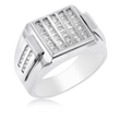 Men's 14K White Gold Ring With Channel Set Round Diamonds 0.90ct.  - SKU:340-03