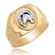 Men's 14K Yellow Gold Horse Shoe Ring 14.3mm  - SKU: 65-41