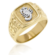Men's 14K Yellow Gold Ring Accented With White Gold Scorpion  - SKU:65-44
