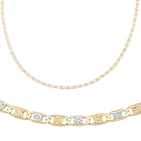 14K Tri-Color Valentino Chain and Matching Bracelet 2.3 mm - SKU:7-5