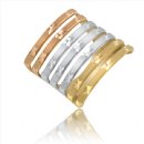 Ladies Ring in 14K Tri-color Gold - SKU:75-01