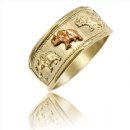 Ladies "Good Luck" Elephant Ring in 14K Tri-color Gold - SKU:75-11