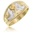 Ladies "Love" Ring in 14K Tri-color Gold - SKU:75-14