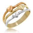 Ladies "Hearts" Ring in 14K Tri-color Gold - SKU:75-20