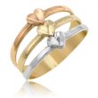 Ladies "Hearts" Ring in 14K Tri-color Gold - SKU:75-21