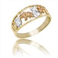 Ladies "Good Luck" Ring in 14K Tri-color Gold - SKU:75-24