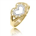 Ladies "Good Luck" Ring in 14K Tri-color Gold - SKU:75-31