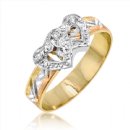 Ladies "Heart" Ring in 14K Tri-color Gold - SKU:75-33