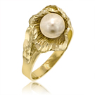 Ladies 14K Yellow Gold Cultured Freshwater Pearl Ring - SKU:91-52