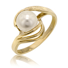 Ladies 14K Yellow Gold Cultured Freshwater Pearl Ring - SKU:91-55