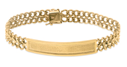 Men's 14k Solid Gold Hand Made Woven ID Link Bracelet - SKU:94-07