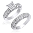 Ladies 14K White Gold Two Piece Diamond Ring 1.20ct. - SKU:D13-01