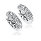 Ladies 14k White Gold Diamond Huggies Earrings 0.47 ct. - SKU:D14-06