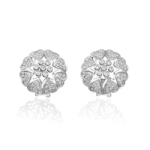 Ladies 14k White Gold Diamond Earrings 0.85 ct.  - SKU:D16-11