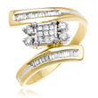 Ladies 14k Yellow Gold Diamond Ring 0.30 ct. - SKU:D2-16