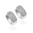 Ladies 14k White Gold Diamond Huggies Earrings 1.73 ct.  - SKU:D21-01