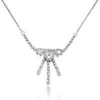 14K White Gold Diamond Necklace 0.44 Ct.  - SKU:D21-04
