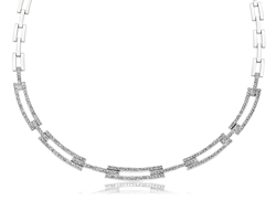 14K White Gold Diamond Necklace 3.46ct.  - SKU:D24-12